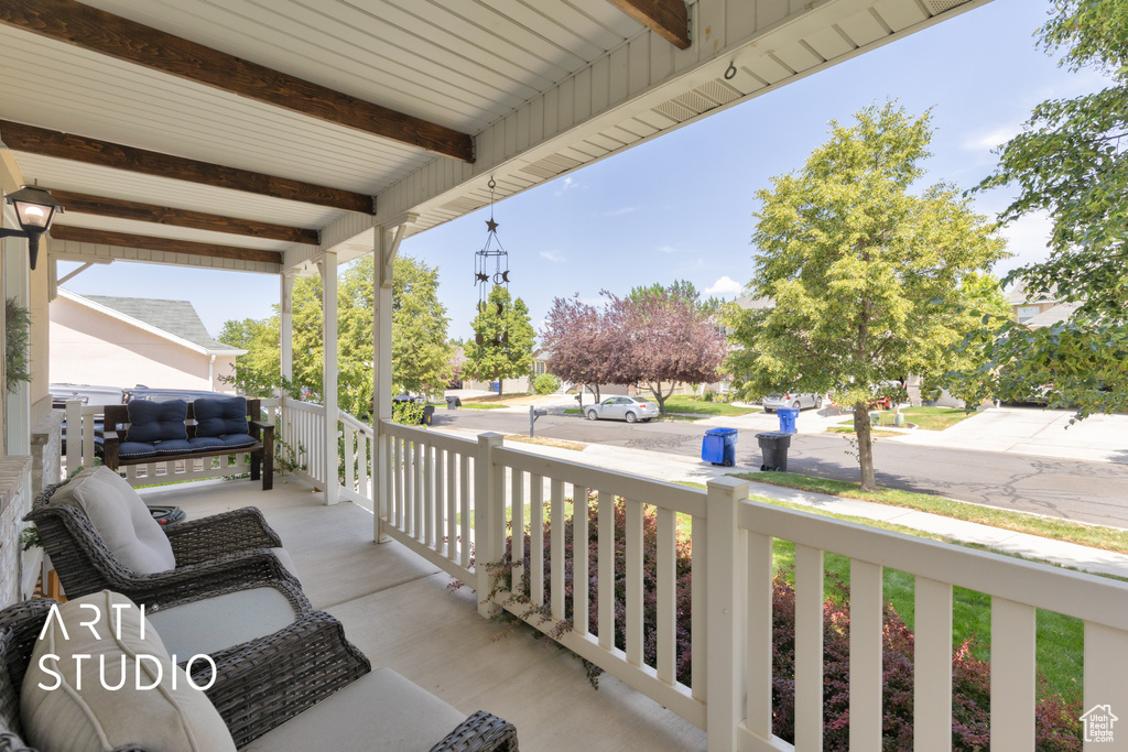 View of covered porch