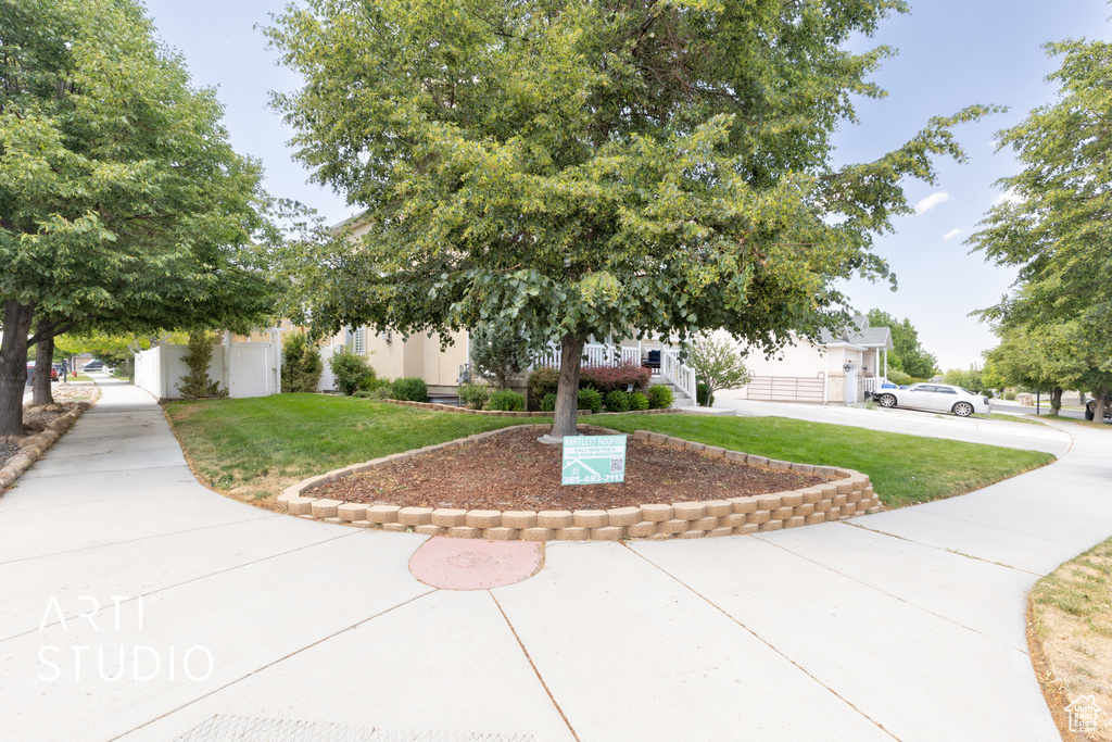 Obstructed view of property with concrete driveway