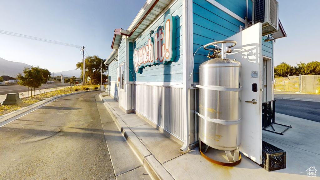 View of home\'s exterior with a mountain view