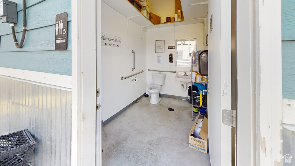 Garage featuring a sink