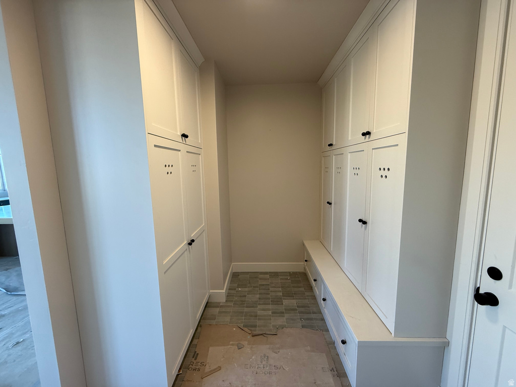 Mudroom featuring baseboards