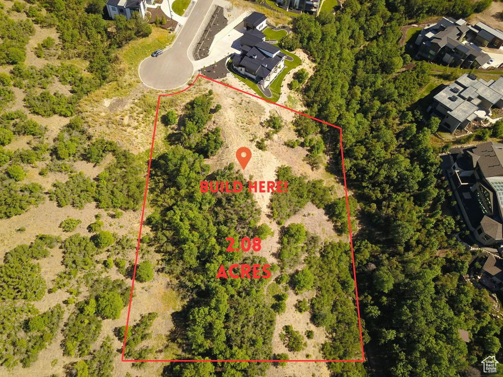 Aerial view of property\'s location with property boundaries highlighted