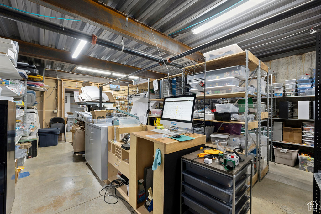 Basement with separate washer and dryer