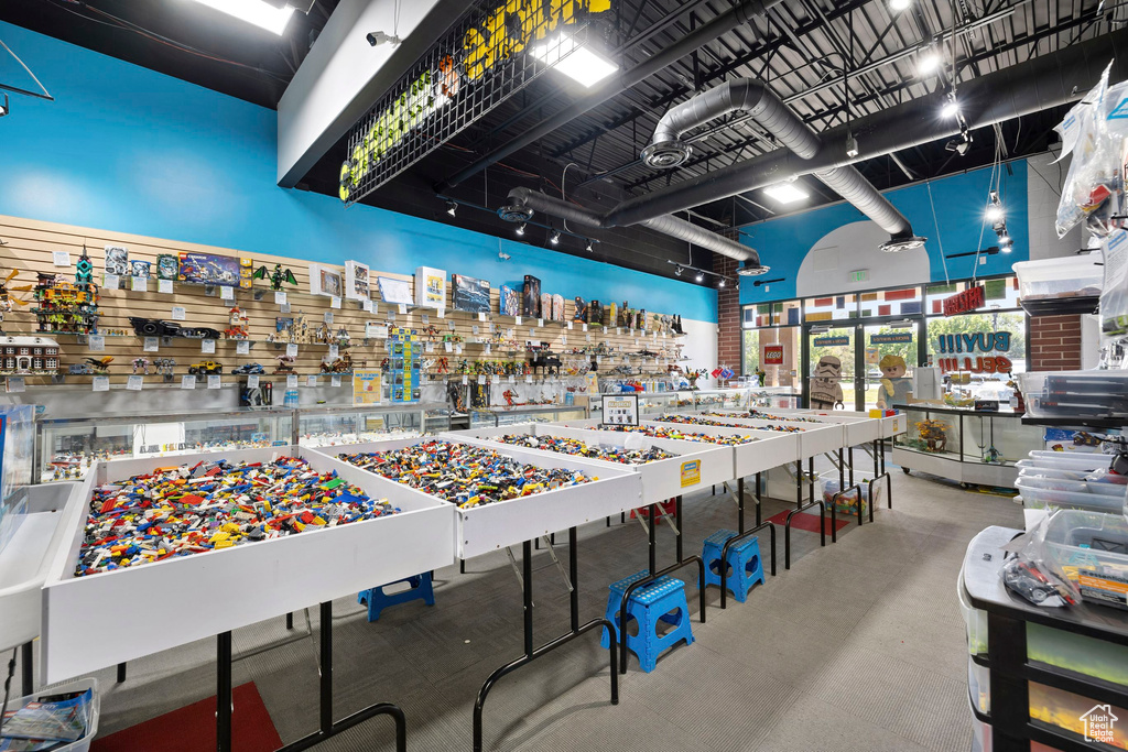 Miscellaneous room with a towering ceiling