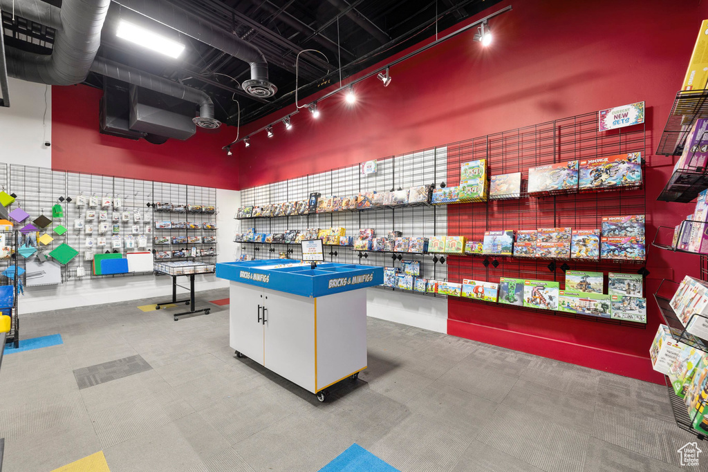 Miscellaneous room featuring rail lighting