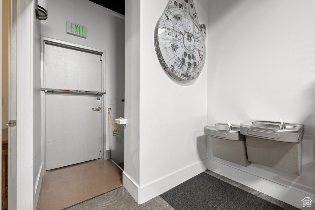 Foyer with baseboards