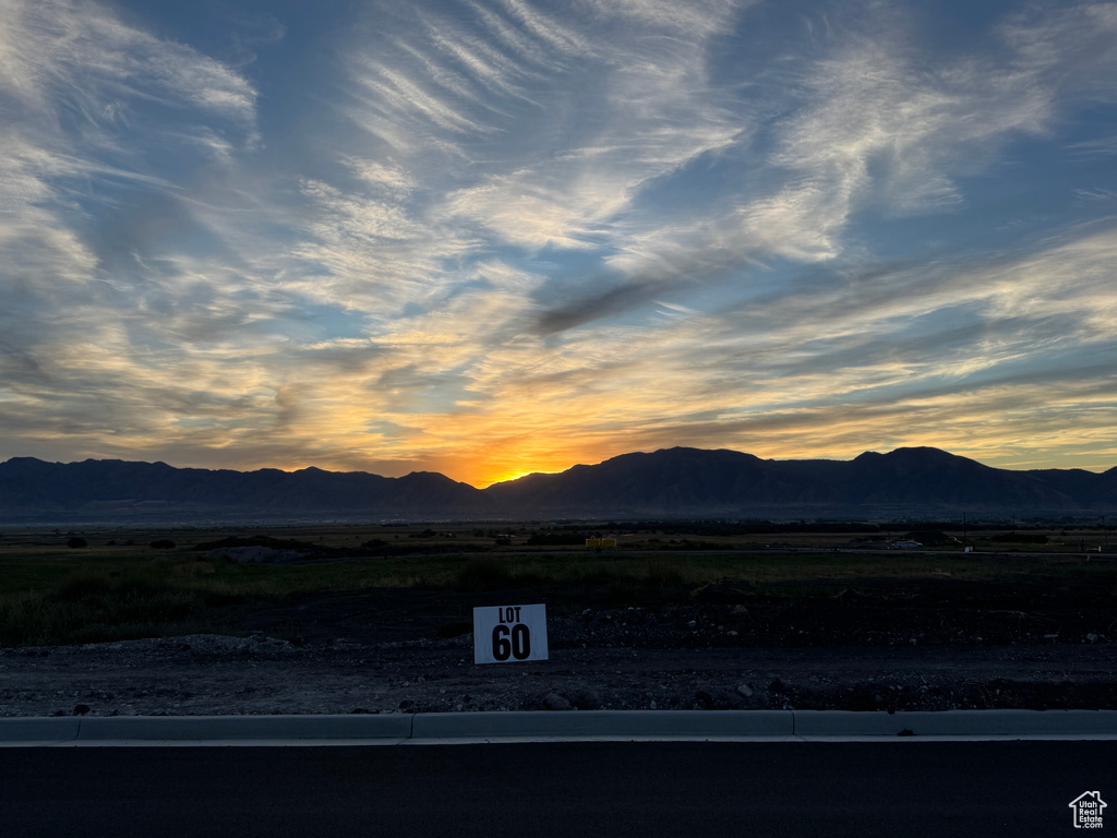 Mountain view with rural landscape