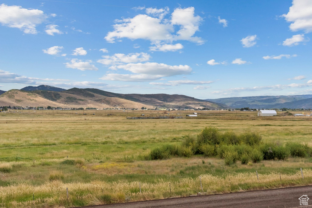 View of mountain background with rural landscape