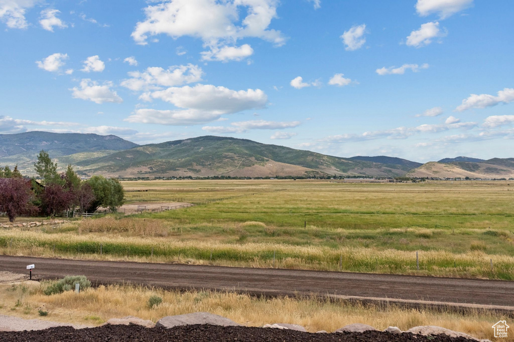 Mountain view with rural landscape