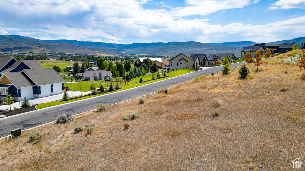 Mountain view with nearby suburban area