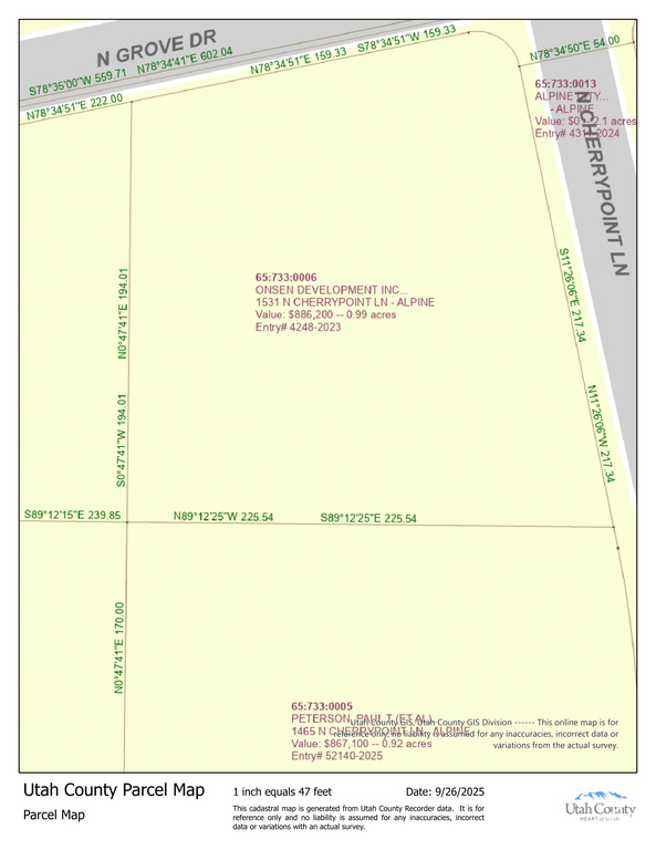 1531 N CHERRYPOINT LN Alpine, UT 84004