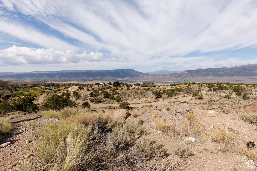 Mountain view with a desert landscape
