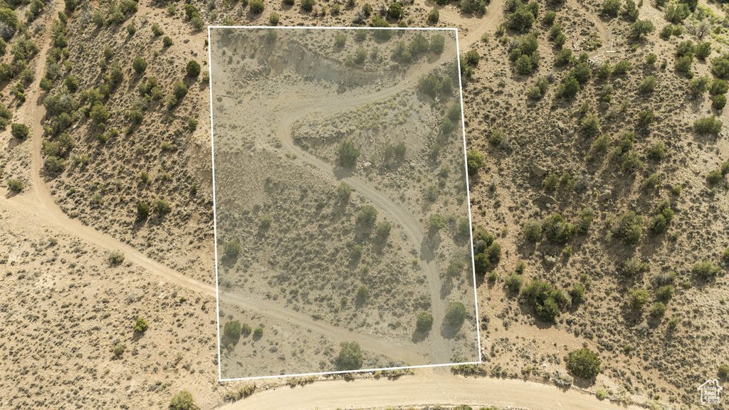 Overview of rural landscape with property boundaries highlighted