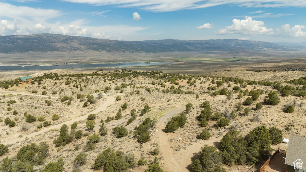 View of mountain background featuring a desert landscape