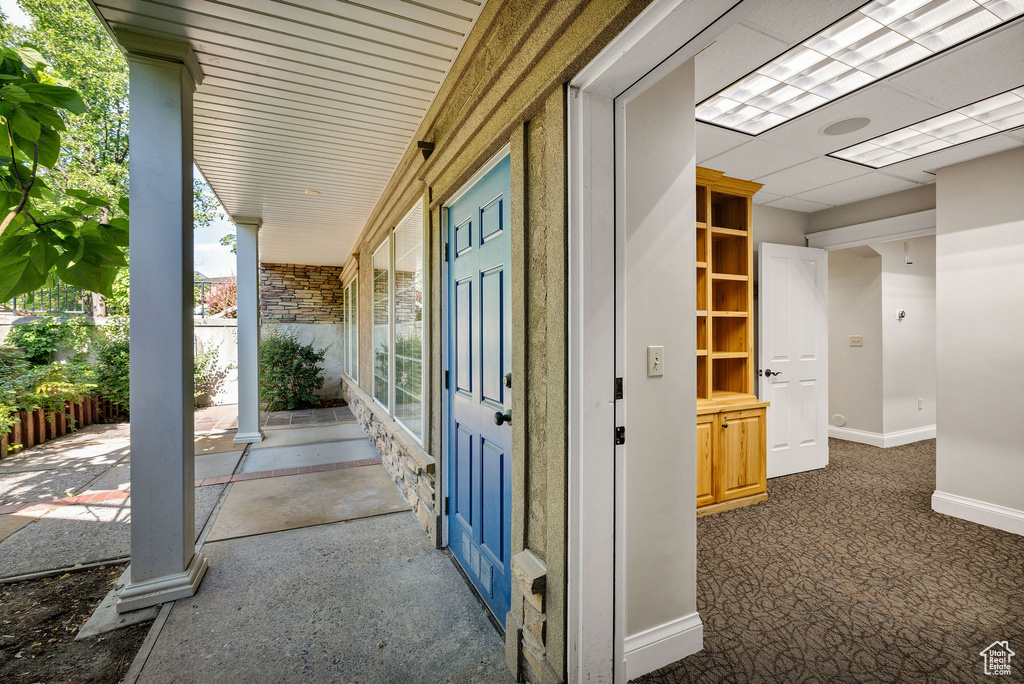 View of covered porch
