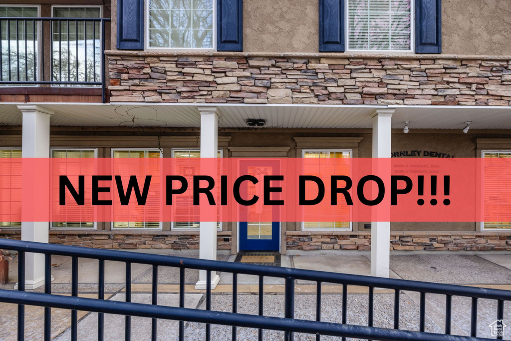 Exterior view of stone siding