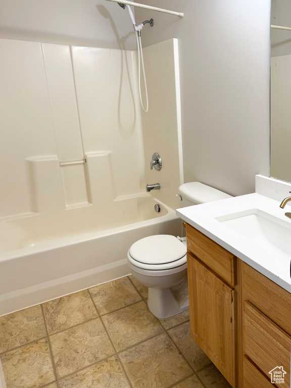 Full bath with bathtub / shower combination and vanity