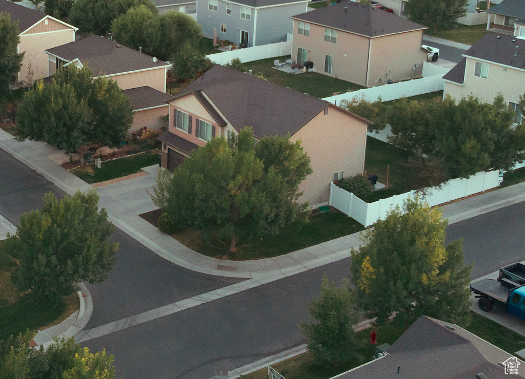 Aerial view of residential area