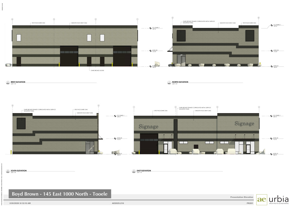 Presentation Elevation. Displaying architectural plans for the property
