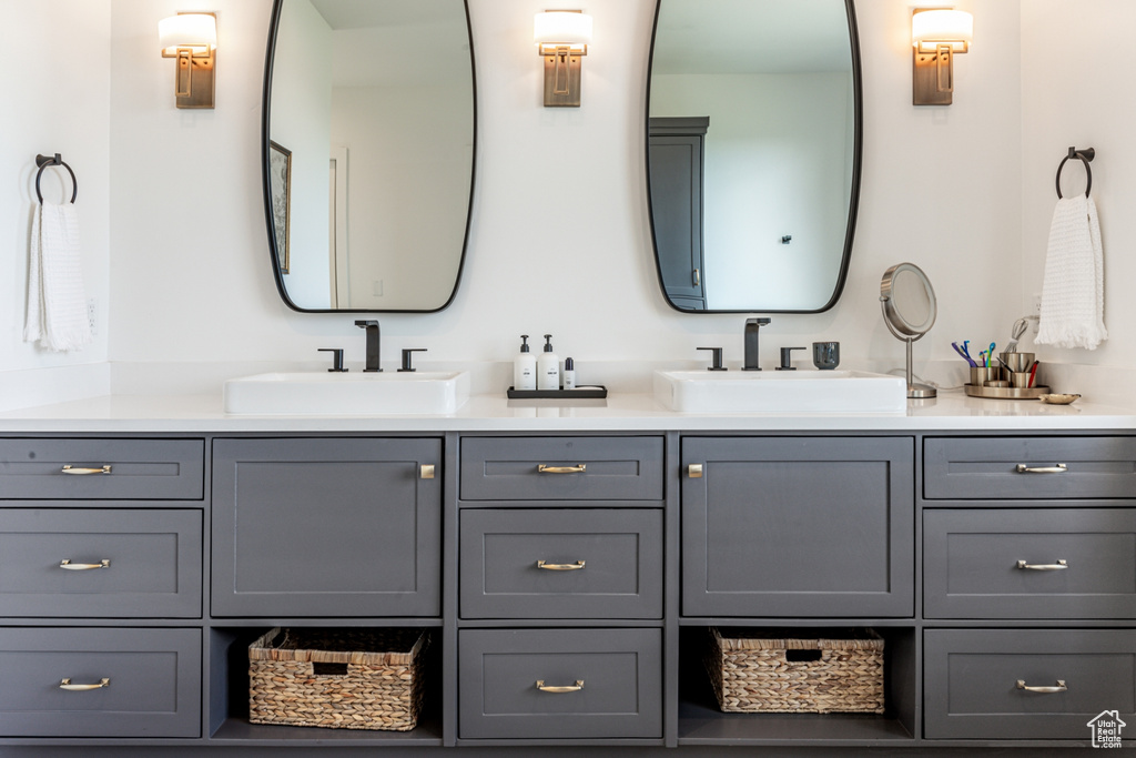 Full bathroom with double vanity