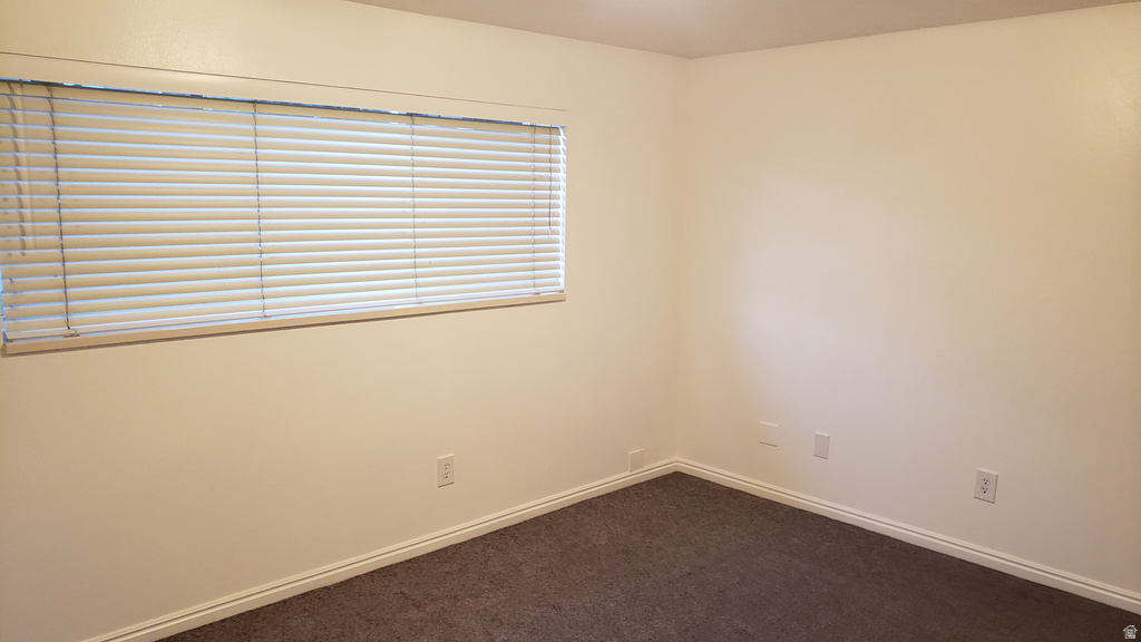 Unfurnished room with carpet and baseboards