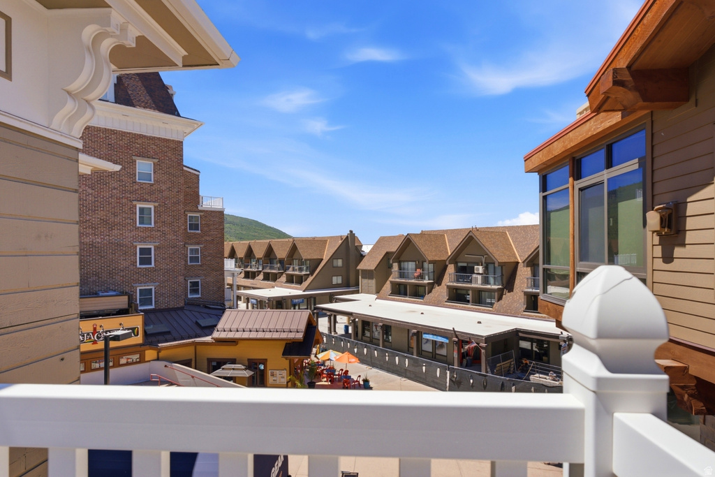 White balcony railing providing outdoor access