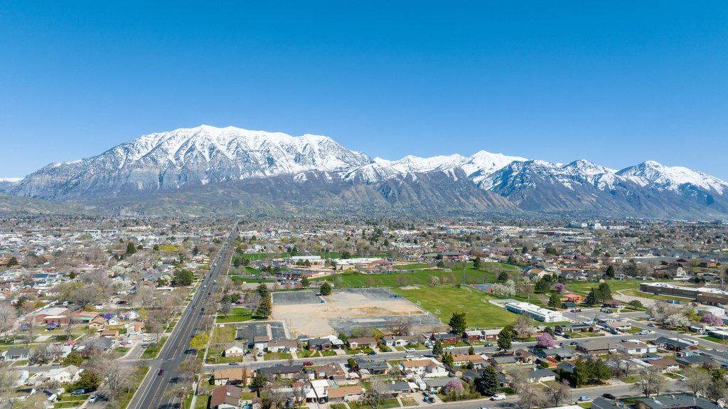Mountain view with nearby suburban area