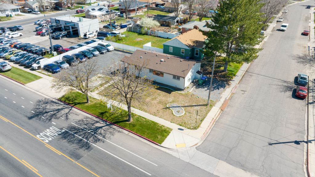 Aerial view of residential area