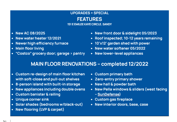 151 E EMILEE KAYE CIR Sandy, UT 84070