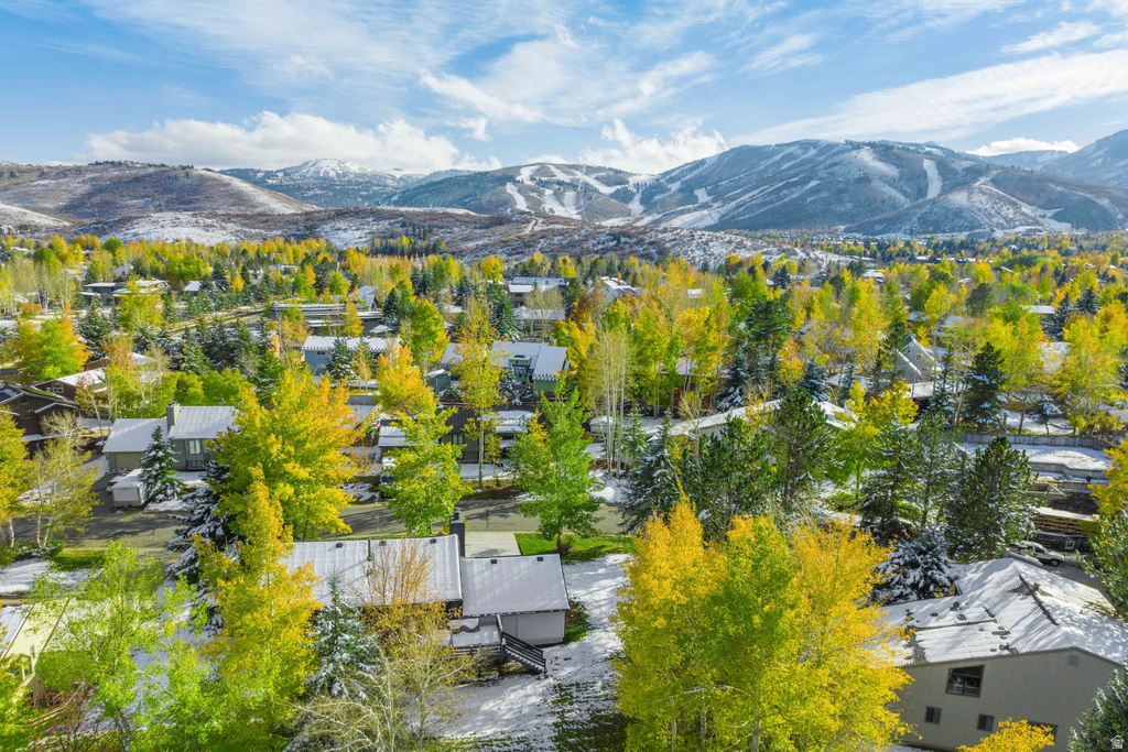 Aerial view of a mountainous background