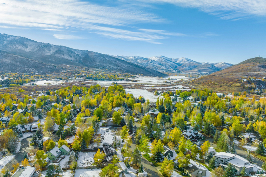 View of mountain backdrop with nearby suburban area
