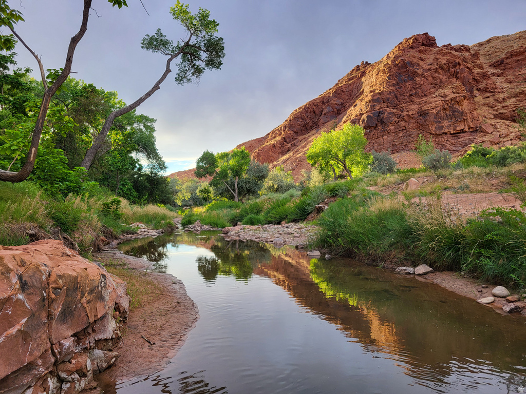 Water view with mountains