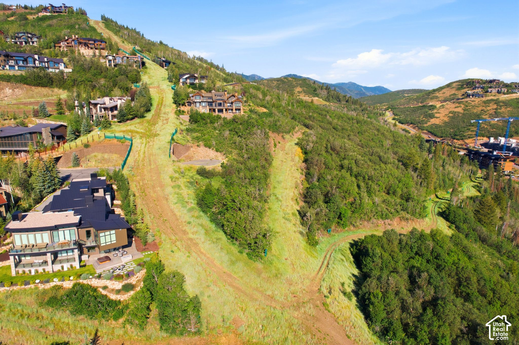 Hillside property featuring varied terrain and established trees