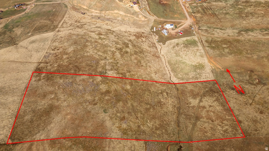View of rural area featuring property parcel outlined
