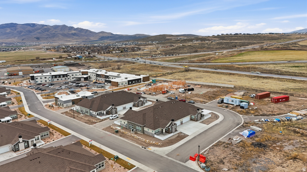 Aerial overview of property\'s location featuring mountains