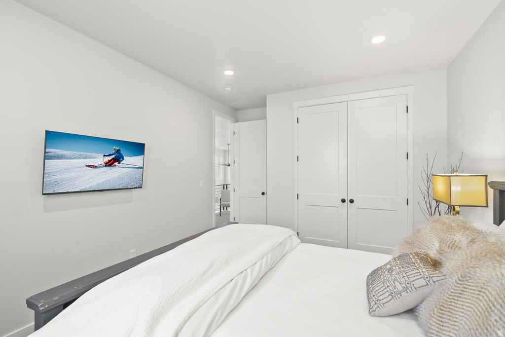 Bedroom featuring a closet and recessed lighting