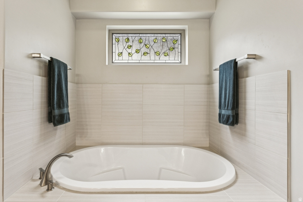 Bathroom featuring a garden tub