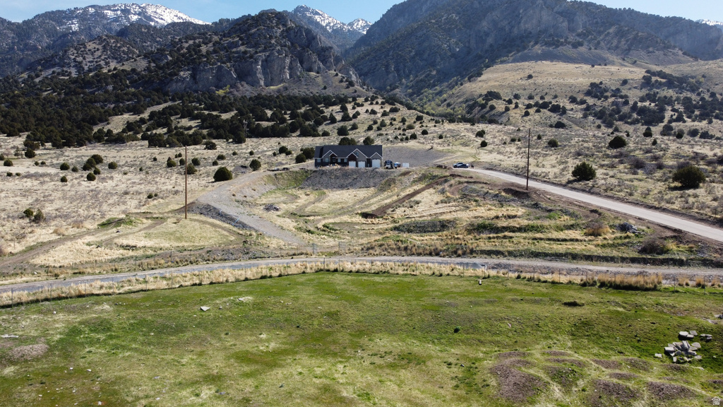 View of mountain background with rural landscape