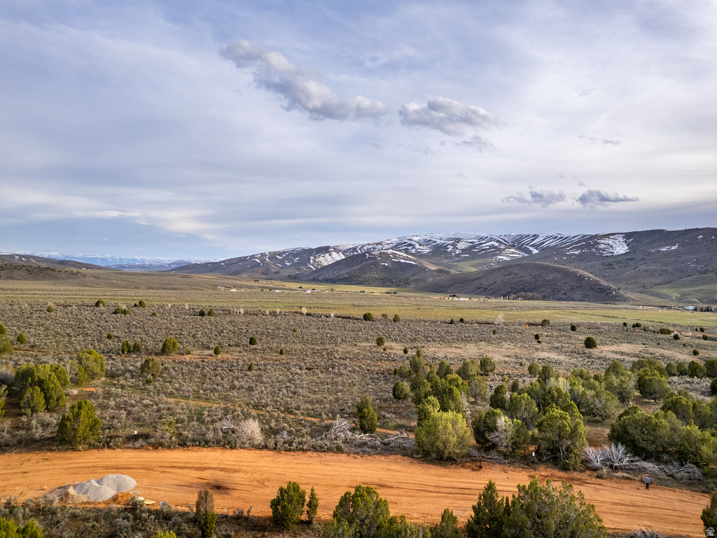 Mountain view with rural landscape