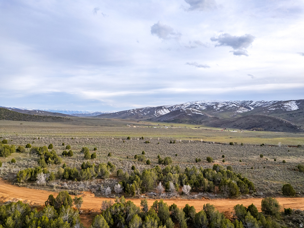 View of mountain background with rural landscape