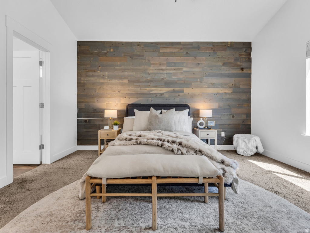 Accent wall featuring horizontal wood planks