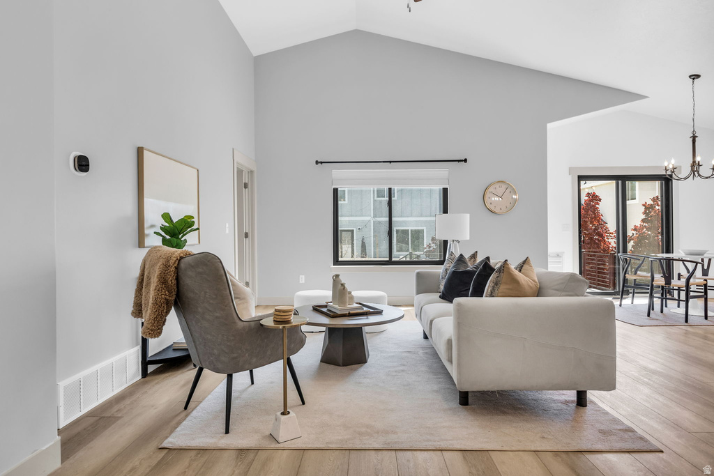 Vaulted ceilings defining a bright living area