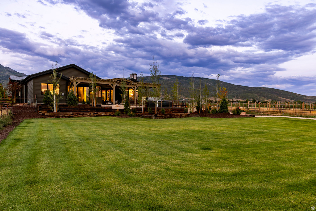 Expansive green lawn providing a large outdoor space