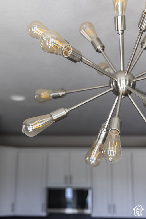 Mid-century modern sputnik chandelier with Edison-style bulbs
