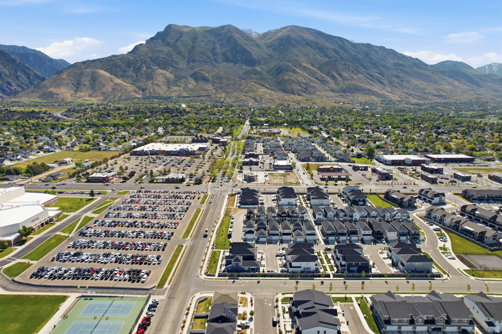 Extensive residential and commercial development with prominent mountain backdrop