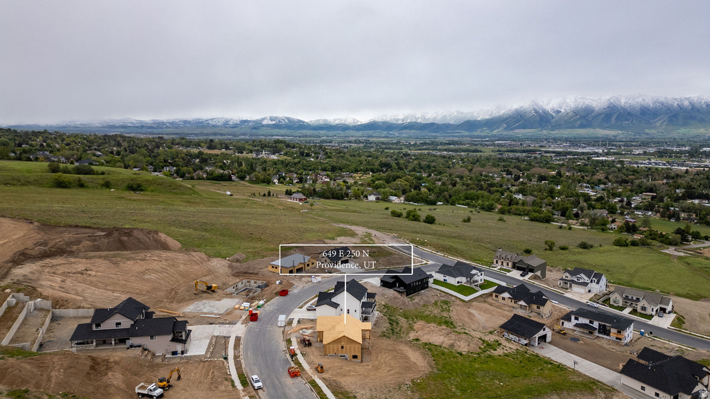 Aerial perspective showcasing a developing residential area with new construction