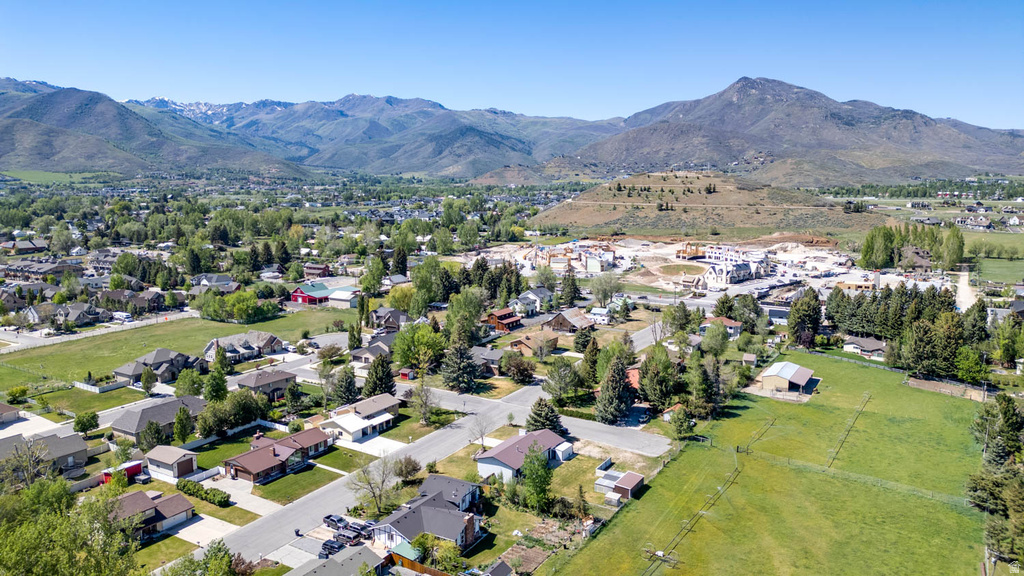 Expansive residential area with a prominent mountain backdrop