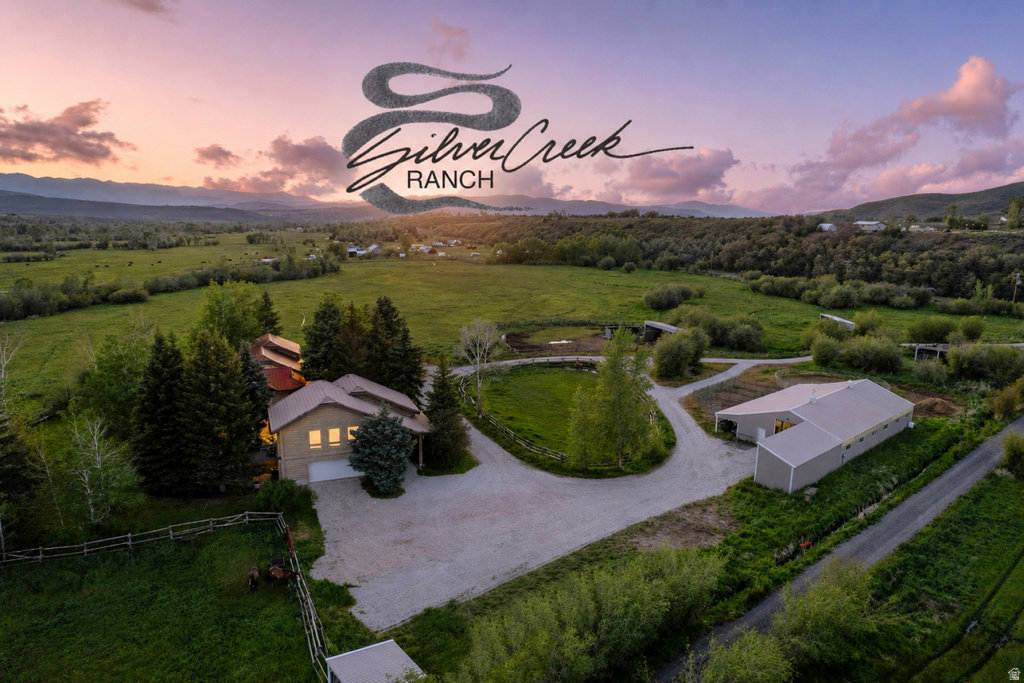 Expansive property featuring two distinct structures, mature evergreen trees, and extensive green space