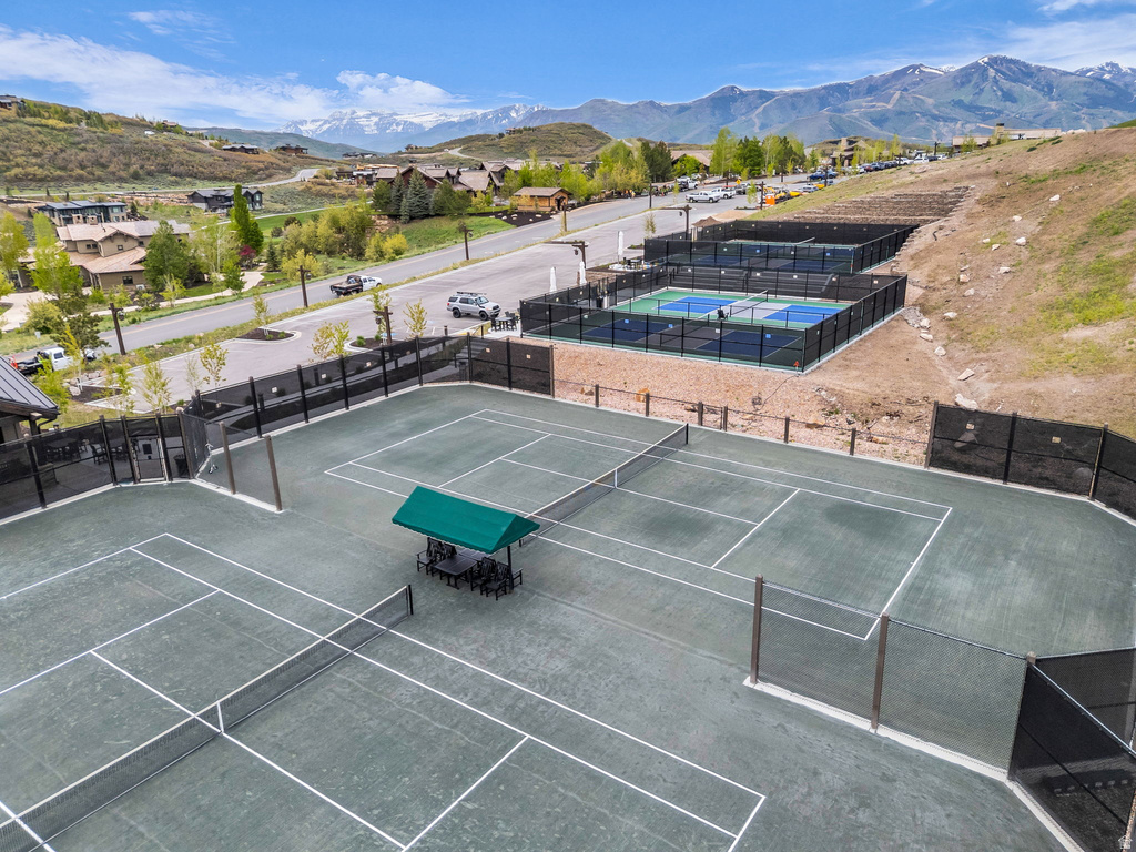 Multi-court recreational facility featuring two tennis courts and two pickleball courts