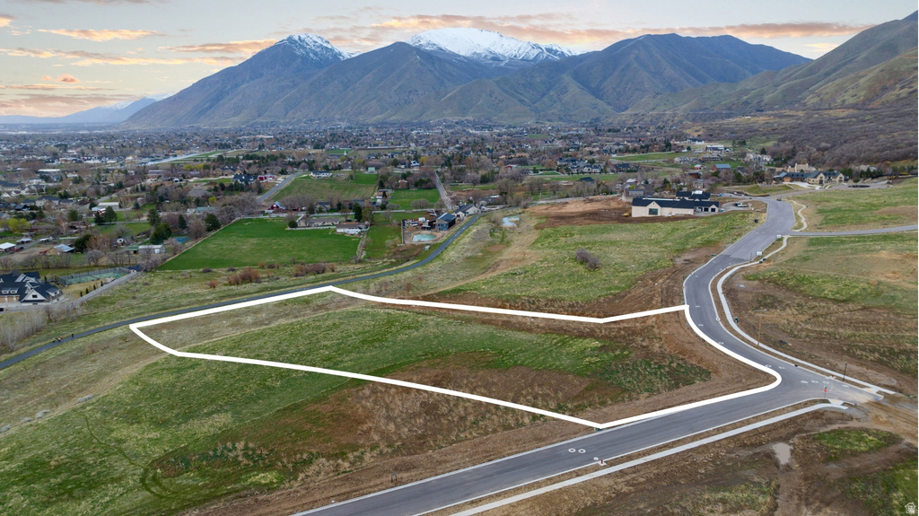 Expansive lot featuring green space with mountain scenery